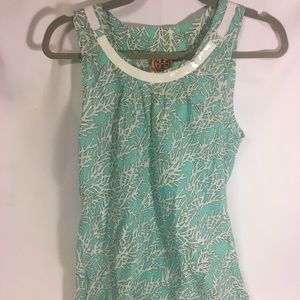 Tori Burch Coral Print Sleeveless Blouse